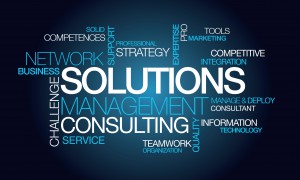 Solutions management consulting network word tag cloud image